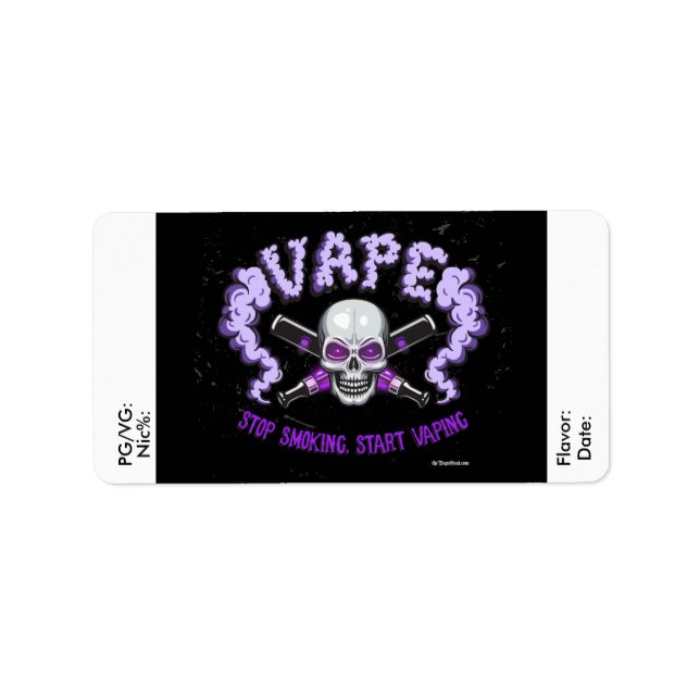 Vape | DIY E-Juice Label Paars Skull/VapeGoat (Voorkant)