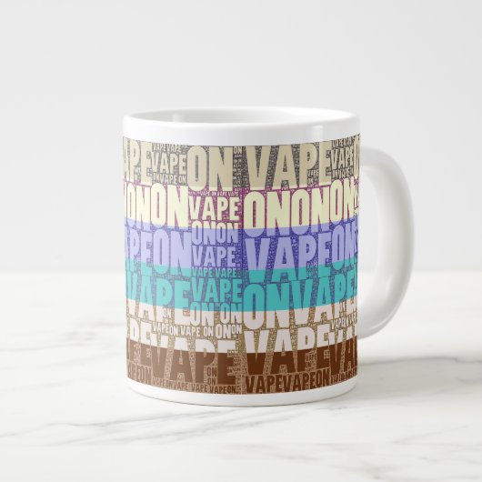 Vape on Typography Tan Turquoise Jumbo Mok (Voorkant rechts)