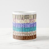 Vape on Typography Tan Turquoise Jumbo Mok (Voorkant)