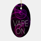 Vape op roze Paarse bogen Keramisch Ornament (Rechts)