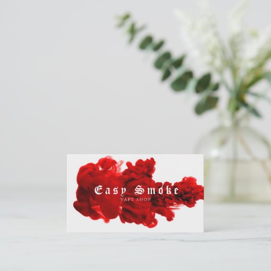 Vape Shop Carte de visite rouge (Debout devant)