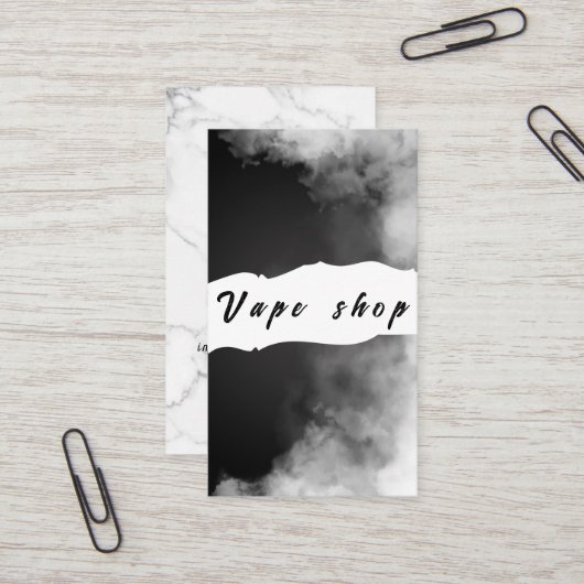 Vape Shop Fumer Carte de visite de cigarettes (Devant/Arrière en situation)