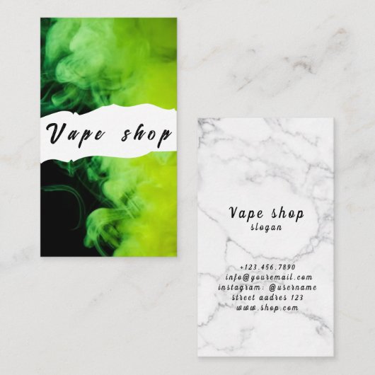 Vape Shop Fumer Carte de visite de cigarettes (Devant / Derrière)