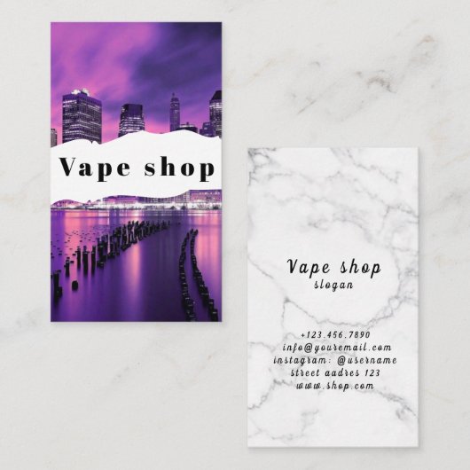 Vape Shop Fumer Carte de visite de cigarettes (Devant / Derrière)