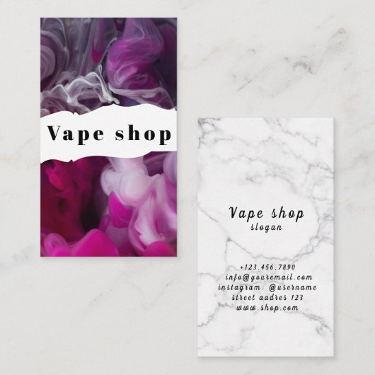 Vape Shop Fumer Carte de visite de cigarettes (Devant / Derrière)