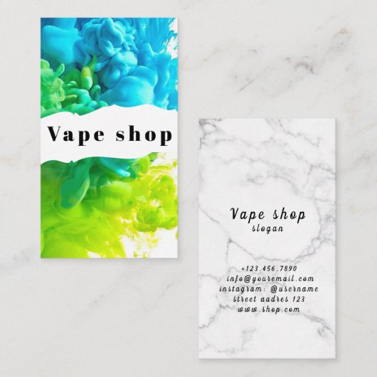 Vape Shop Fumer Carte de visite de cigarettes (Devant / Derrière)