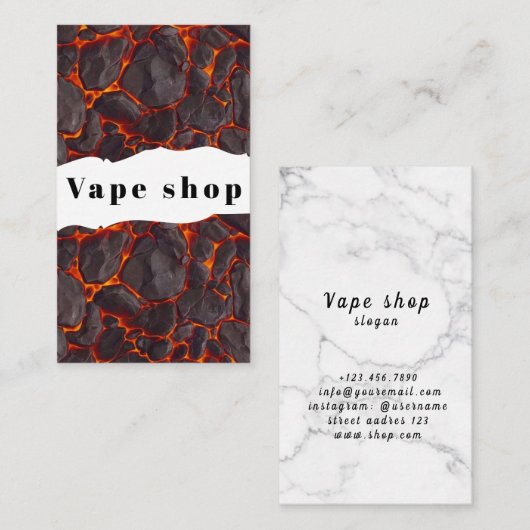 Vape Shop Fumer Carte de visite de cigarettes (Devant / Derrière)