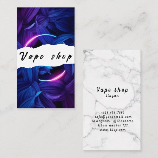 Vape Shop Fumer Carte de visite de cigarettes (Devant / Derrière)