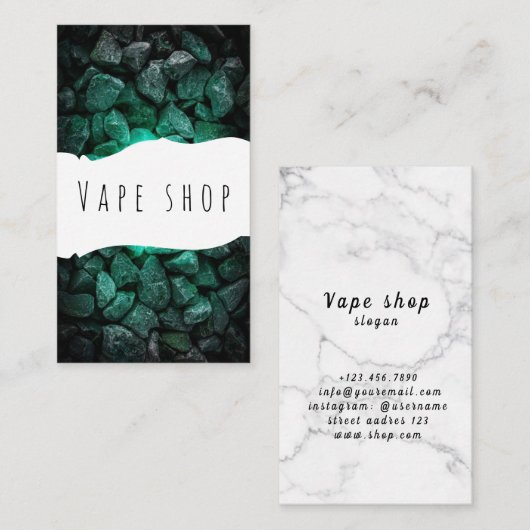 Vape Shop Fumer Carte de visite de cigarettes (Devant / Derrière)