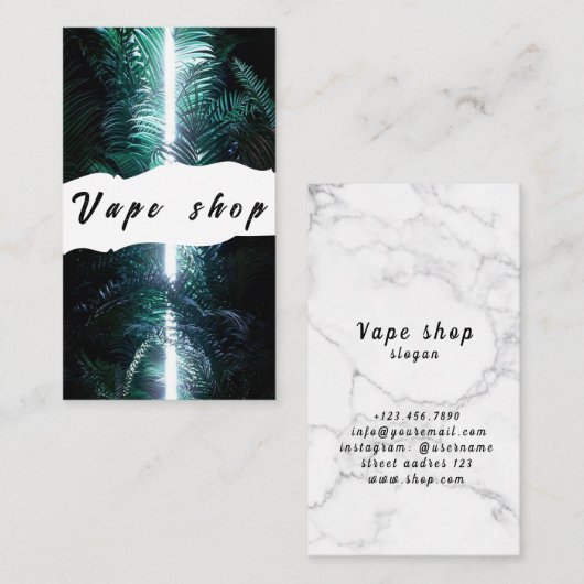 Vape Shop Fumer Carte de visite de cigarettes (Devant / Derrière)