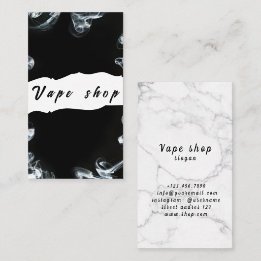 Vape Shop Fumer Carte de visite de cigarettes (Devant / Derrière)