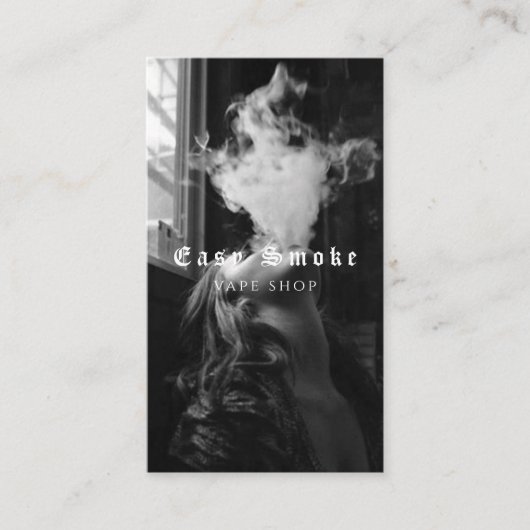 Vape Shop Fumer Carte de visite noir (Devant)