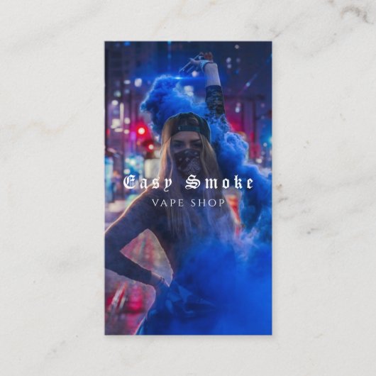 Vape Shop Fumer Carte de visite noir (Devant)