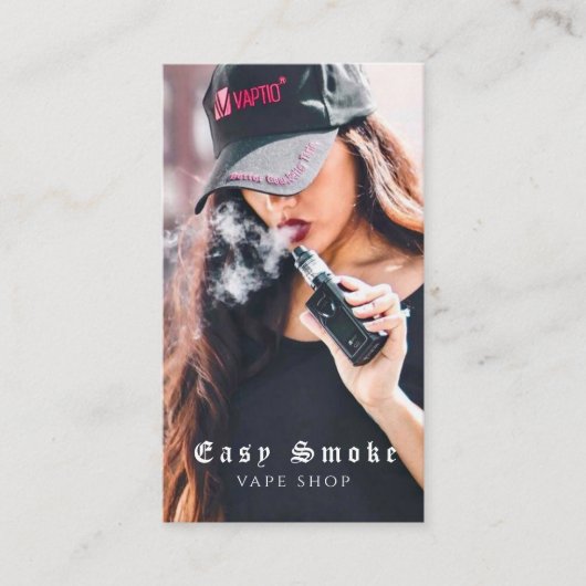 Vape Shop Fumer Carte de visite noir (Devant)