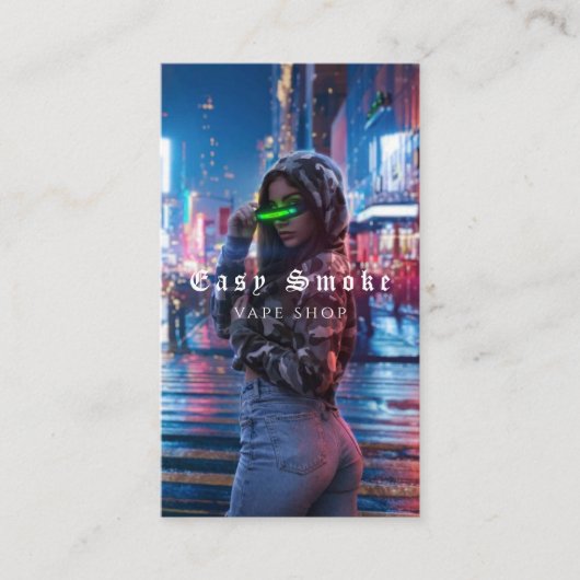 Vape Shop Fumer Carte de visite noir (Devant)