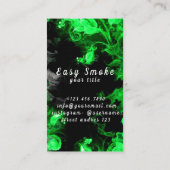 Vape Shop Green Black Smoke Carte de visite (Dos)