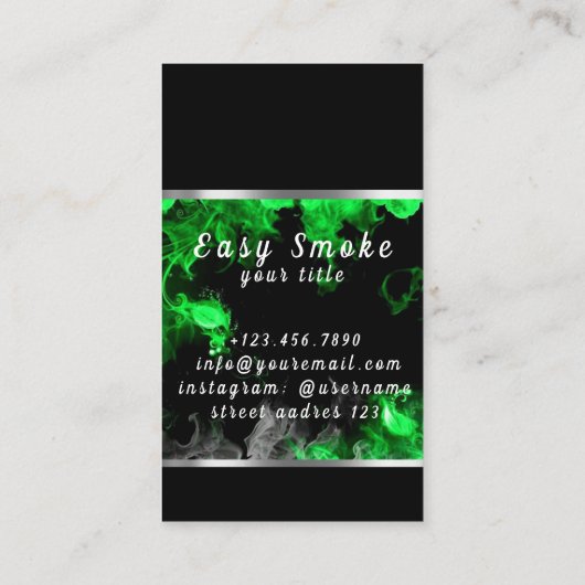 Vape Shop Kleurrijk Groen Rook Visitekaartje (Achterkant)