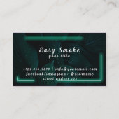 Vape Shop Neon Green Leaf Carte de visite (Dos)