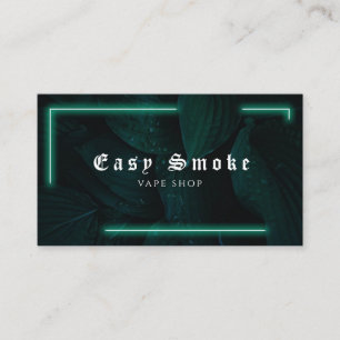 Vape Shop Neon Green Leaf Carte de visite