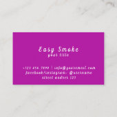 Vape Shop noir violet Carte de visite (Dos)
