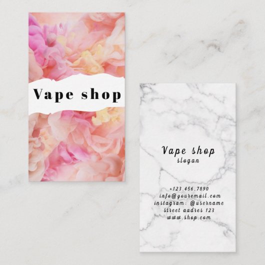 Vape Shop Smoke Cigarette Visitekaartje (Voorkant / Achterkant)