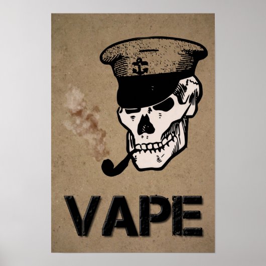 Vape Skull Smoke Grunge Poster (Voorkant)