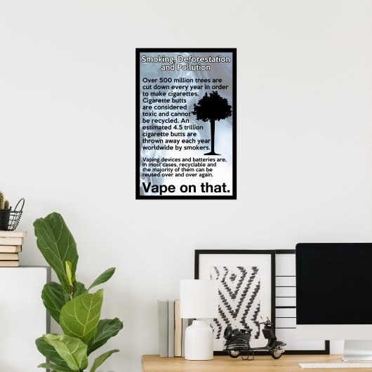 Vape sur cette affiche d'information (Bureau à domicile)