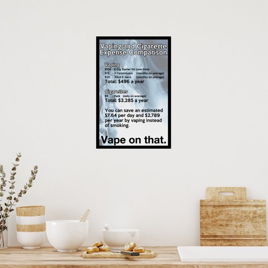 Vape sur cette affiche d'information (Cuisine)