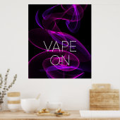 Vape sur la fumée rose foncé affiche (Cuisine)