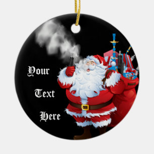 VAPE Vaping van de kerstkerstkerstkerstman door Keramisch Ornament