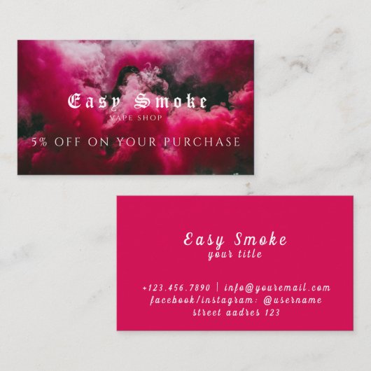 Vape Winkelen voor zakelijke korting Kaart Visitekaartje (Voorkant / Achterkant)