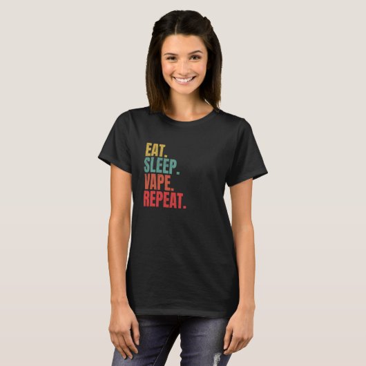 Vapen Eet Slaap Vape Herhaal Grappige Chase Wolken T-shirt (Voorkant volledig)