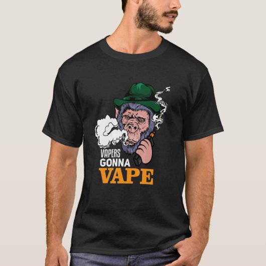 Vapers Gonna Vape Gorilla Monkey Holding a MOD T-shirt (Voorkant)