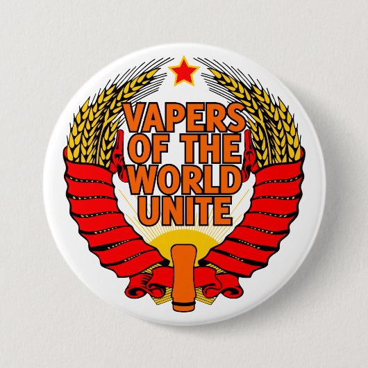Vapers van de Wereld Unite Ronde Button 7,6 Cm (Voorkant)