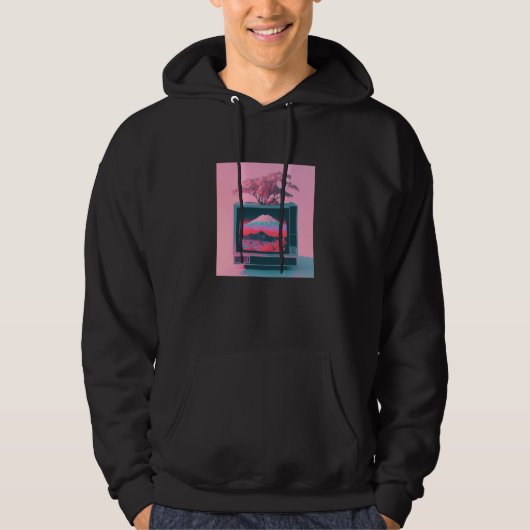 Vaperwave Aesthetic Glitch Retrowave Synthwave  4 Hoodie (Voorkant)