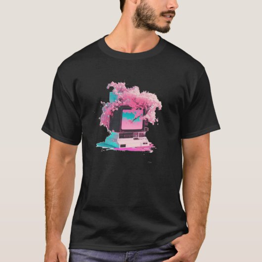 Vaperwave Aesthetic Glitch Retrowave Synthwave  5 T-shirt (Voorkant)