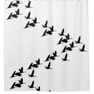 Vapeur de grue de sable rideau de douche d'oiseaux