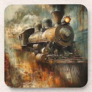 Vapeur vintage : Dessous de verre de locomotives A