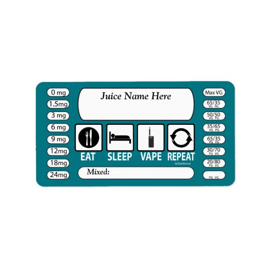 Vaping | DIY E-Juice Label Eat Sleep door VapeGoat (Voorkant)
