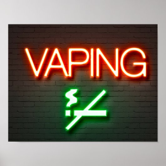 Vaping Neon Sign Poster (Voorkant)