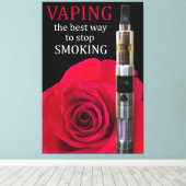 Vapings- en roos-bloem canvas afdruk (Insitu (Houten vloer))