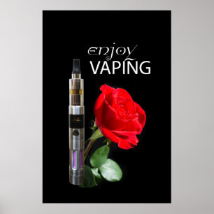 Vapings- en roos-bloem poster