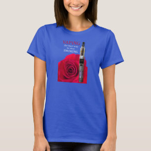 Vapings- en roos-bloem t-shirt