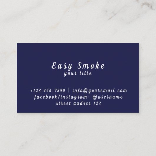 Vapor Vape Plume of Smoke Black & White Visitekaartje (Achterkant)