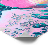 Vaporgolf esthetische Golf van Kanagawa Sunset Poster (Hoek)