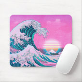 Vaporgolf esthetische Great Wave Sunset Muismat (Met muis)