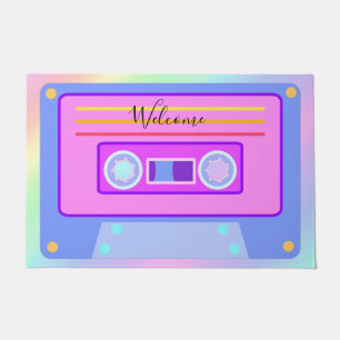 Vaporgolf esthetische regenboog 90s audio-cassette deurmat