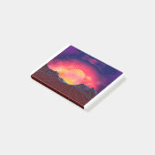 Vaporgolflandschap met rotsen post-it® notes (Schuin)