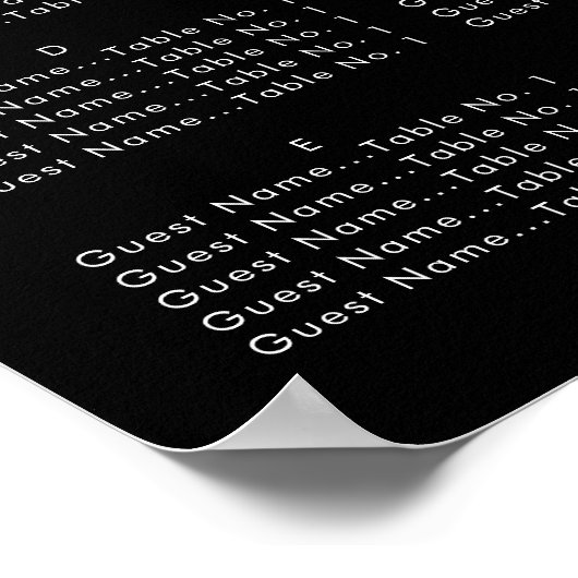 Vaporisateurs de minuit - Tableau de sièges alphab (Coin)