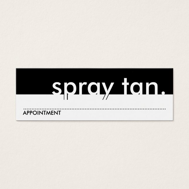 vaporiser le bronzage. (Carte de rendez-vous) (Devant)